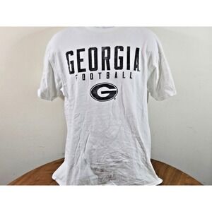 Georgia Football T Shirt Adult L White Delta Pro Weight Allstate Promo